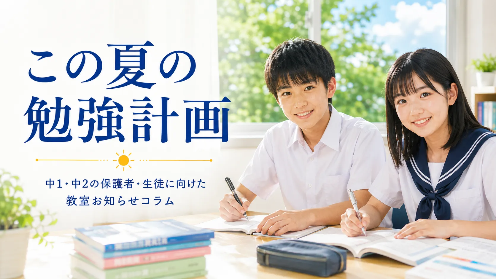 アトム羽村教室のこの夏の学習計画-写真のお知らせ「【羽村教室】通知表・内申が気になったら｜夏休みに見直したい1学期の学習」